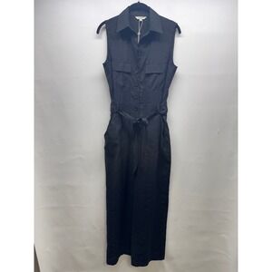 Max Studio London Jumpsuit Women S Black Sleeveless Belted Utility Cargo
